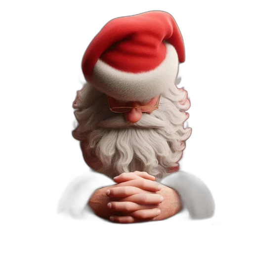 hat, 3d render, photorealistic, santa, claus, depicted, digital, art transparent PNG cut-out