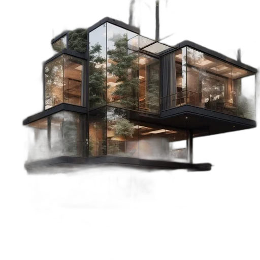 building, concept art, 3d render, photorealistic, fantasy art, earth tones, multi-story, house transparent PNG cut-out