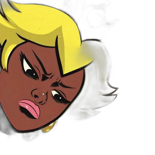 face, cartoon, comic book art, concept art, anime, animated, character, likely transparent PNG cut-out