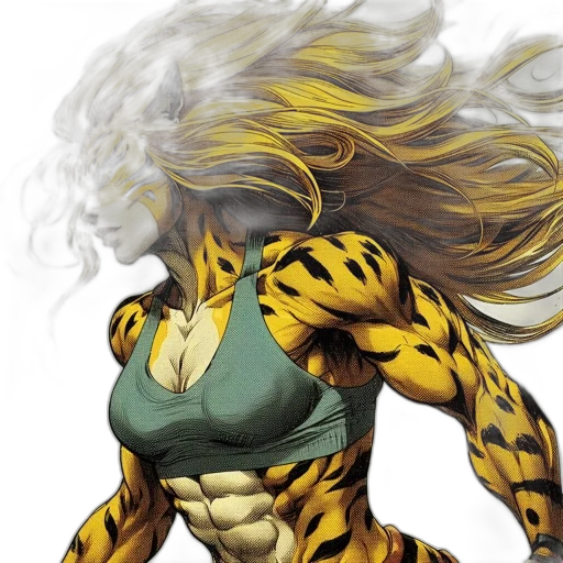 hair, animal, comic book art, fantasy art, concept art, photorealistic, golden, picture transparent PNG cut-out