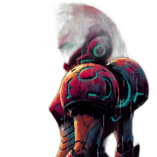 robot, mask, weapon, creature, concept art, fantasy art, comic book art, pixel art transparent PNG cut-out