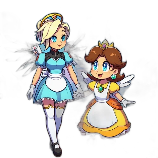 dress, crown, staff, pixel art, concept art, fantasy art, cartoon, pastel transparent PNG cut-out
