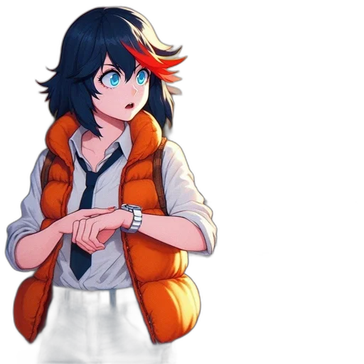 jacket, staff, weapon, jewelry, pixel art, anime, concept art, cartoon transparent PNG cut-out
