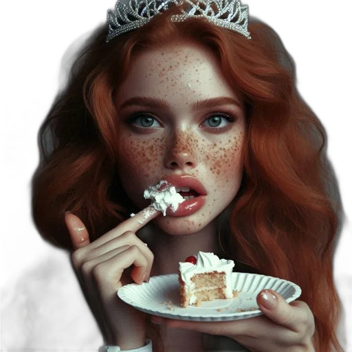 crown, food, face, jewelry, photorealistic, fantasy art, concept art, 3d render transparent PNG cut-out