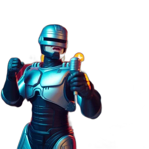 robot, concept art, 3d render, vaporwave, neon lights, two, stylized, characters transparent PNG cut-out