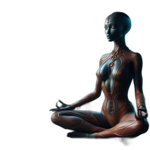 jewelry, 3d render, concept art, photorealistic, humanoid, figure, metallic, skin transparent PNG cut-out