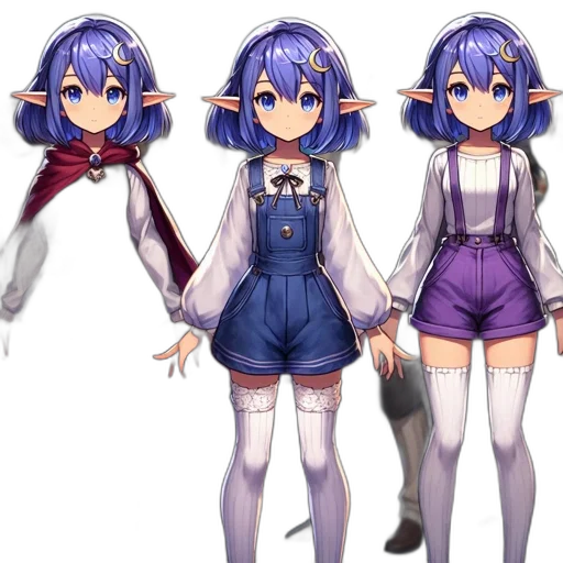 dress, staff, creature, concept art, anime, pixel art, fantasy art, blue transparent PNG cut-out