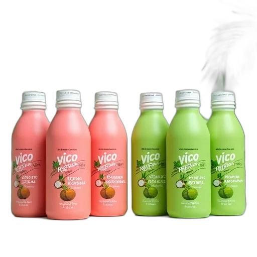 bottle, food, collection, six, bottles, vico, fresh, coconut transparent PNG cut-out