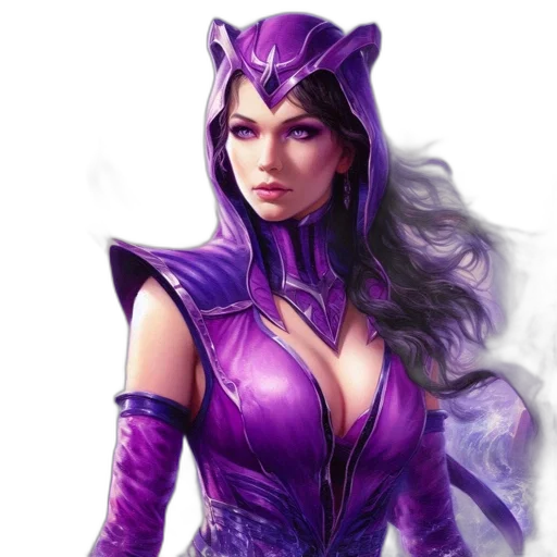 fantasy art, concept art, comic book art, photorealistic, woman, donning, colorful, detailed transparent PNG cut-out