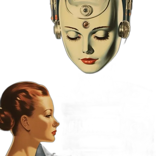 mask, robot, face, jewelry, concept art, photorealistic, comic book art, oil painting transparent PNG cut-out