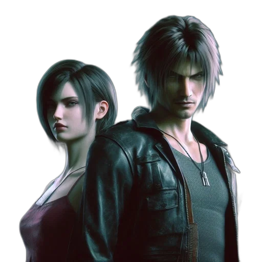 concept art, 3d render, photorealistic, cyberpunk, two, individuals, face, dramatic transparent PNG cut-out