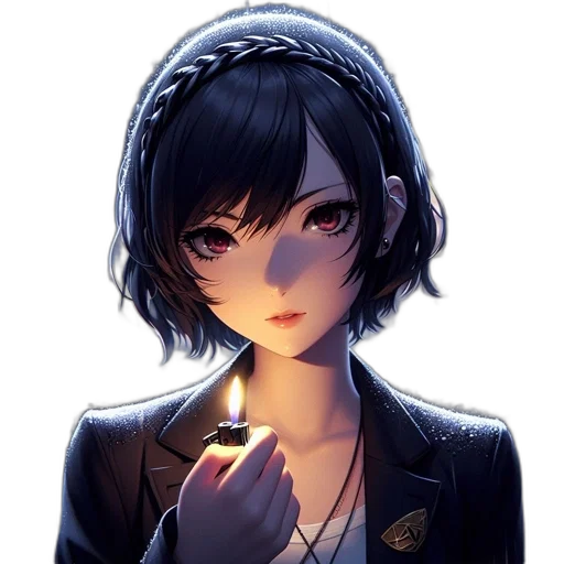 staff, face, weapon, umbrella, pixel art, anime, concept art, photorealistic transparent PNG cut-out