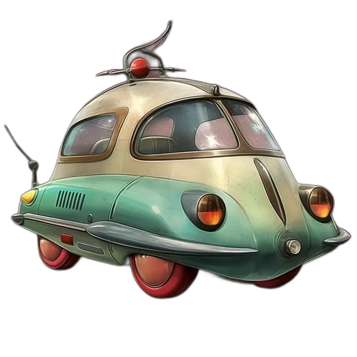 car, robot, animal, weapon, concept art, 3d render, cartoon, vintage transparent PNG cut-out