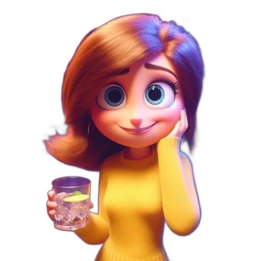 dress, face, bottle, jewelry, 3d render, cartoon, concept art, photorealistic transparent PNG cut-out