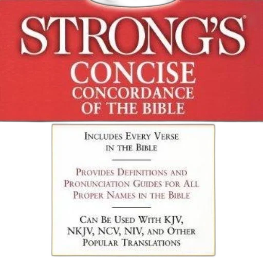 book, cover, titled, strong, concise, concordance, bible, featuring transparent PNG cut-out