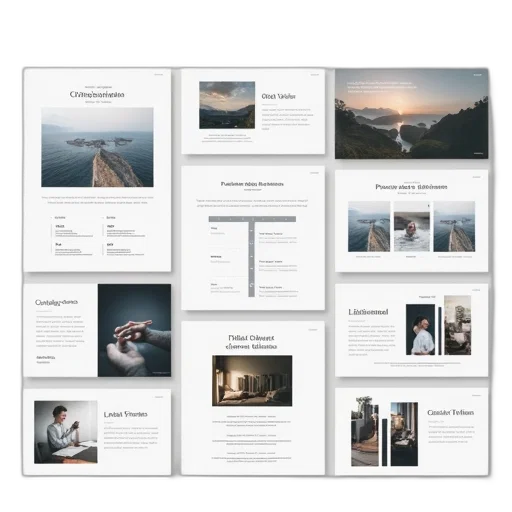 earth tones, monochrome, minimal, presentation, powerpoint, template transparent PNG cut-out