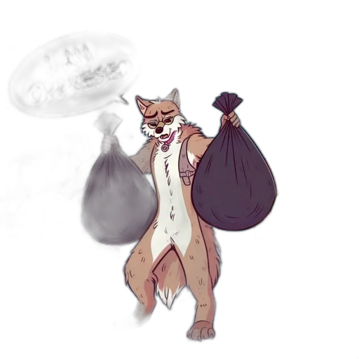 staff, jacket, creature, umbrella, concept art, pixel art, fantasy art, watercolor transparent PNG cut-out