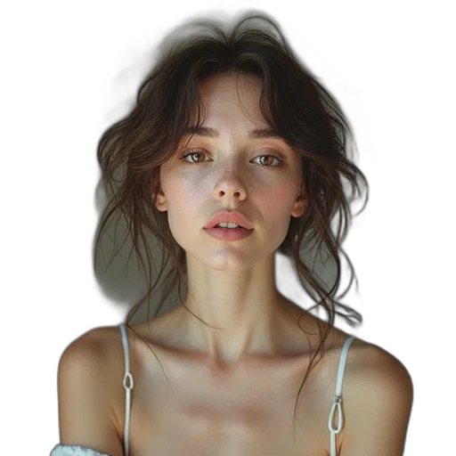 jewelry, face, dress, hair, photorealistic, oil painting, fantasy art, concept art transparent PNG cut-out