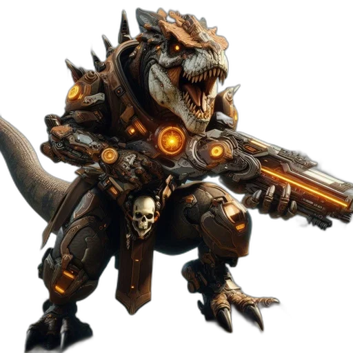 dragon, weapon, robot, animal, concept art, fantasy art, 3d render, ancient transparent PNG cut-out