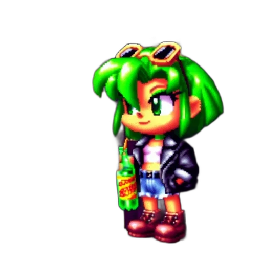 jacket, robot, weapon, staff, pixel art, 3d render, vaporwave, concept art transparent PNG cut-out