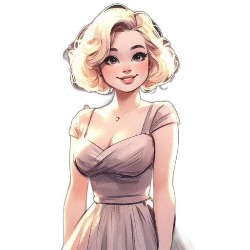 dress, crown, face, staff, cartoon, concept art, watercolor, comic book art transparent PNG cut-out