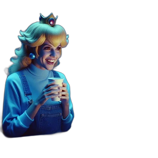 crown, robot, face, staff, concept art, pixel art, vaporwave, 3d render transparent PNG cut-out