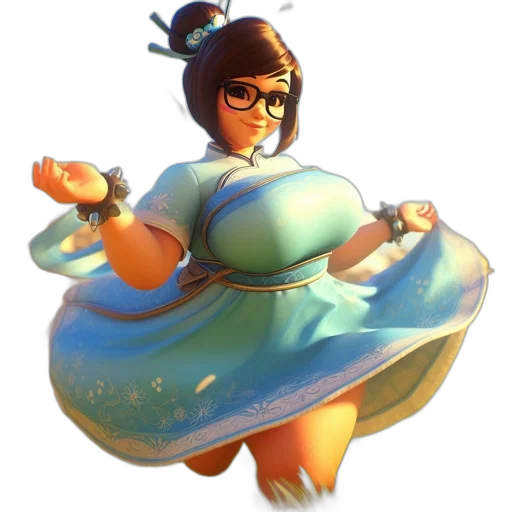 dress, staff, weapon, robot, concept art, 3d render, cartoon, fantasy art transparent PNG cut-out