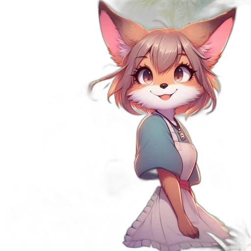 staff, dress, creature, animal, watercolor, concept art, fantasy art, anime transparent PNG cut-out