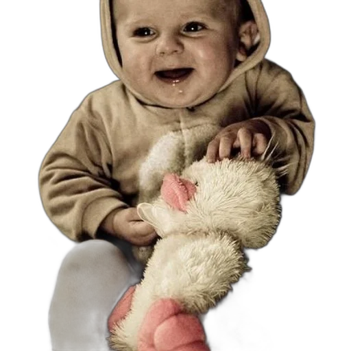 face, animal, creature, mask, photorealistic, 3d render, baby, hoodie transparent PNG cut-out