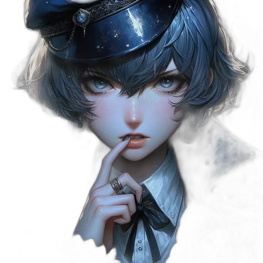 hat, face, mask, staff, concept art, fantasy art, anime, watercolor transparent PNG cut-out