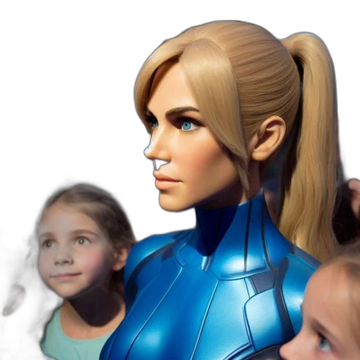 face, robot, concept art, comic book art, photorealistic, 3d render, blue, woman transparent PNG cut-out