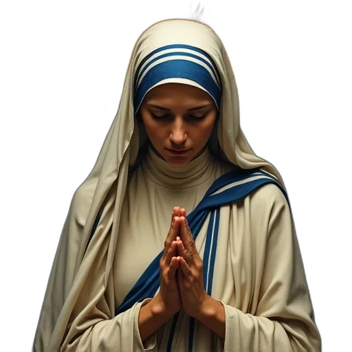 staff, mother, teresa, prayer transparent PNG cut-out