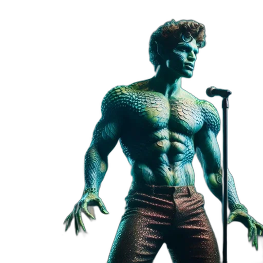 creature, animal, 3d render, concept art, comic book art, photorealistic, green, muscular transparent PNG cut-out