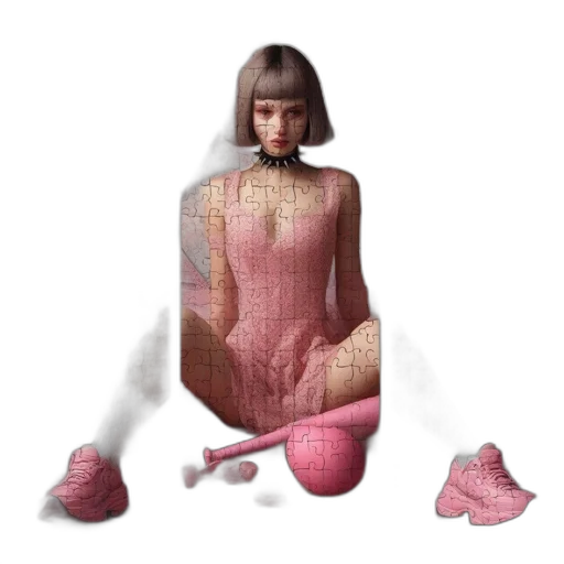 dress, weapon, shoes, umbrella, pixel art, concept art, vaporwave, fantasy art transparent PNG cut-out
