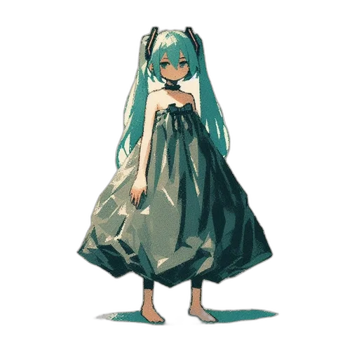 dress, creature, mask, robot, concept art, anime, pixel art, 3d render transparent PNG cut-out