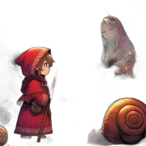 creature, concept art, fantasy art, watercolor, comic book art, snow, fog, underwater transparent PNG cut-out