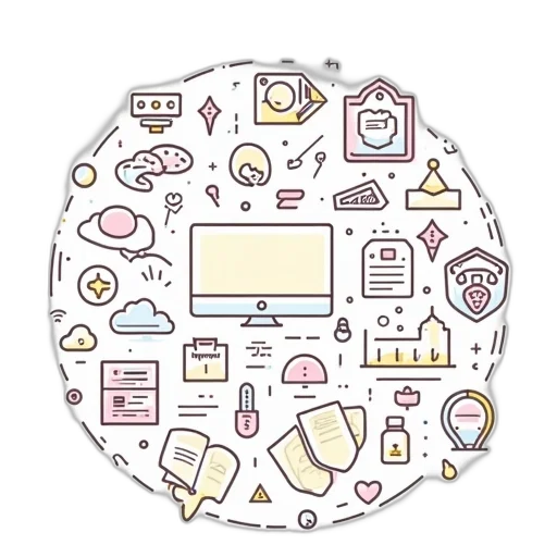 concept art, monochrome, pastel, business, doodles, set transparent PNG cut-out