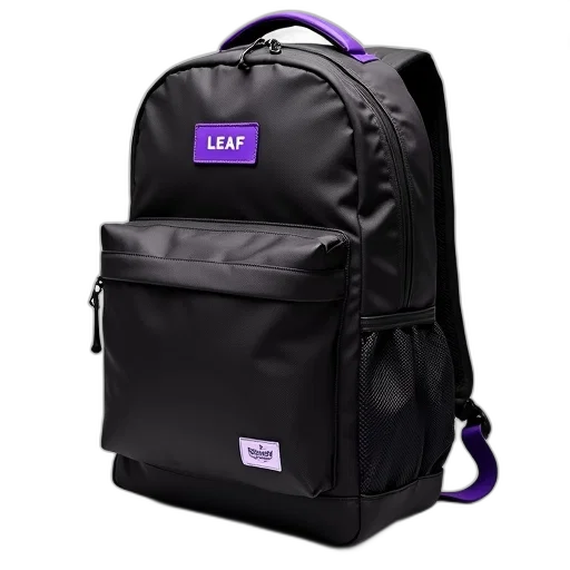 jacket, 3d render, black, purple, backpack, zipper, closure, mesh transparent PNG cut-out