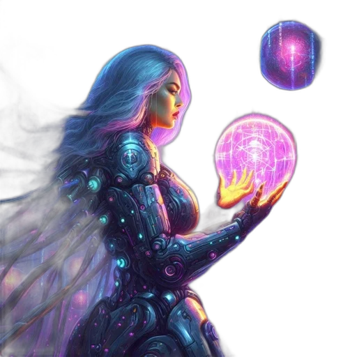 dress, fantasy art, concept art, comic book art, pixel art, outer space, neon lights, fire transparent PNG cut-out