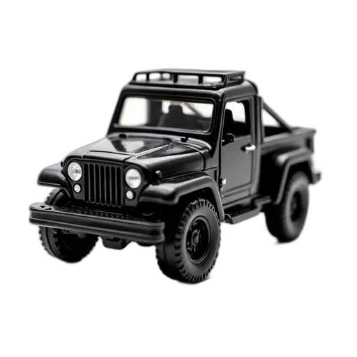 car, 3d render, concept art, photorealistic, black, toy, truck, detailed transparent PNG cut-out