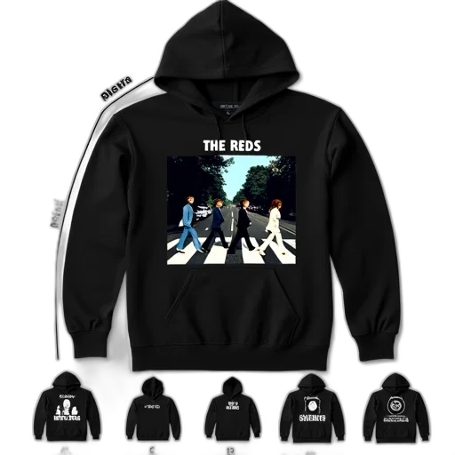 jacket, concept art, black, hoodie, graphic, design, featuring, beatles transparent PNG cut-out