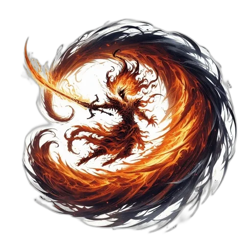 dragon, hair, staff, weapon, fantasy art, concept art, photorealistic, pixel art transparent PNG cut-out