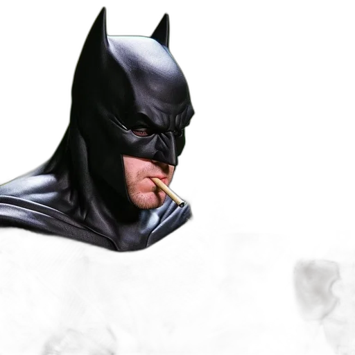 mask, comic book art, photorealistic, concept art, 3d render, figure, dressed, batman transparent PNG cut-out