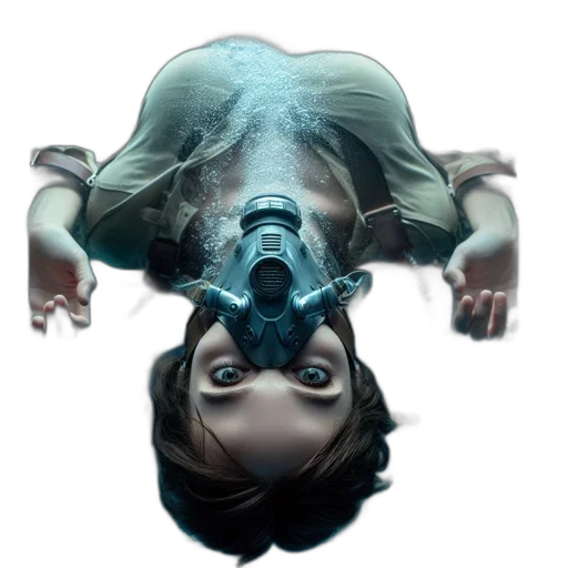 bottle, mask, weapon, robot, concept art, cyberpunk, comic book art, photorealistic transparent PNG cut-out