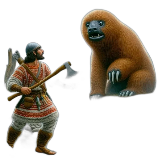 animal, creature, concept art, fantasy art, 3d render, pixel art, snow, earth tones transparent PNG cut-out