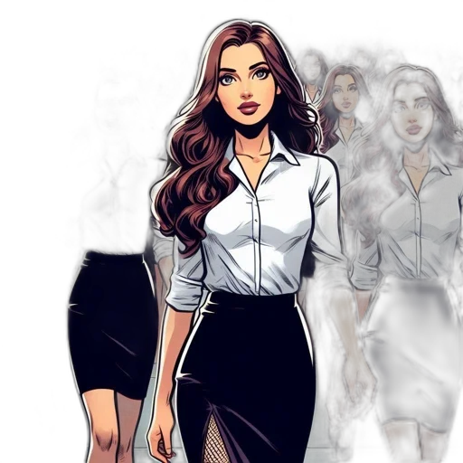 comic book art, cartoon, concept art, photorealistic, city street, earth tones, group, identical transparent PNG cut-out