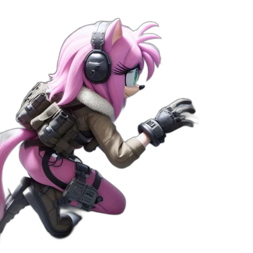 weapon, concept art, cyberpunk, 3d render, pixel art, animated, figure, pink transparent PNG cut-out
