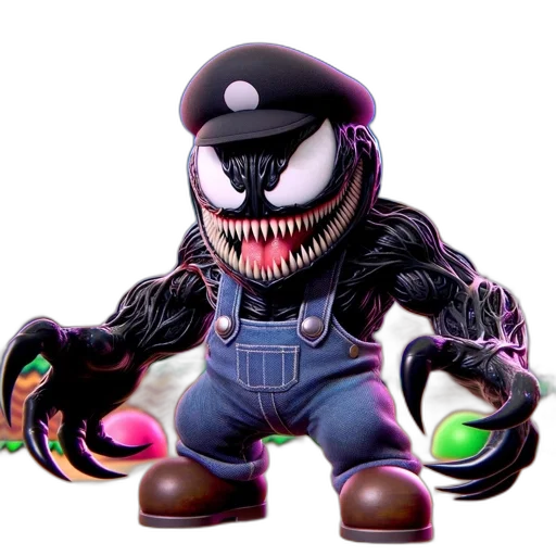 creature, animal, mask, weapon, concept art, 3d render, pixel art, vaporwave transparent PNG cut-out