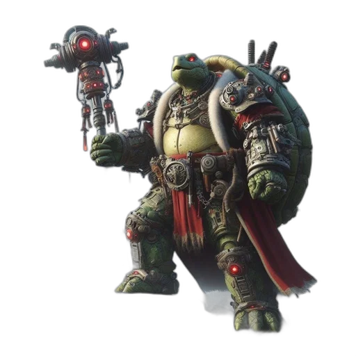 staff, robot, creature, weapon, concept art, 3d render, fantasy art, anthropomorphic transparent PNG cut-out