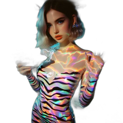 dress, jewelry, robot, jacket, vaporwave, fantasy art, 3d render, concept art transparent PNG cut-out